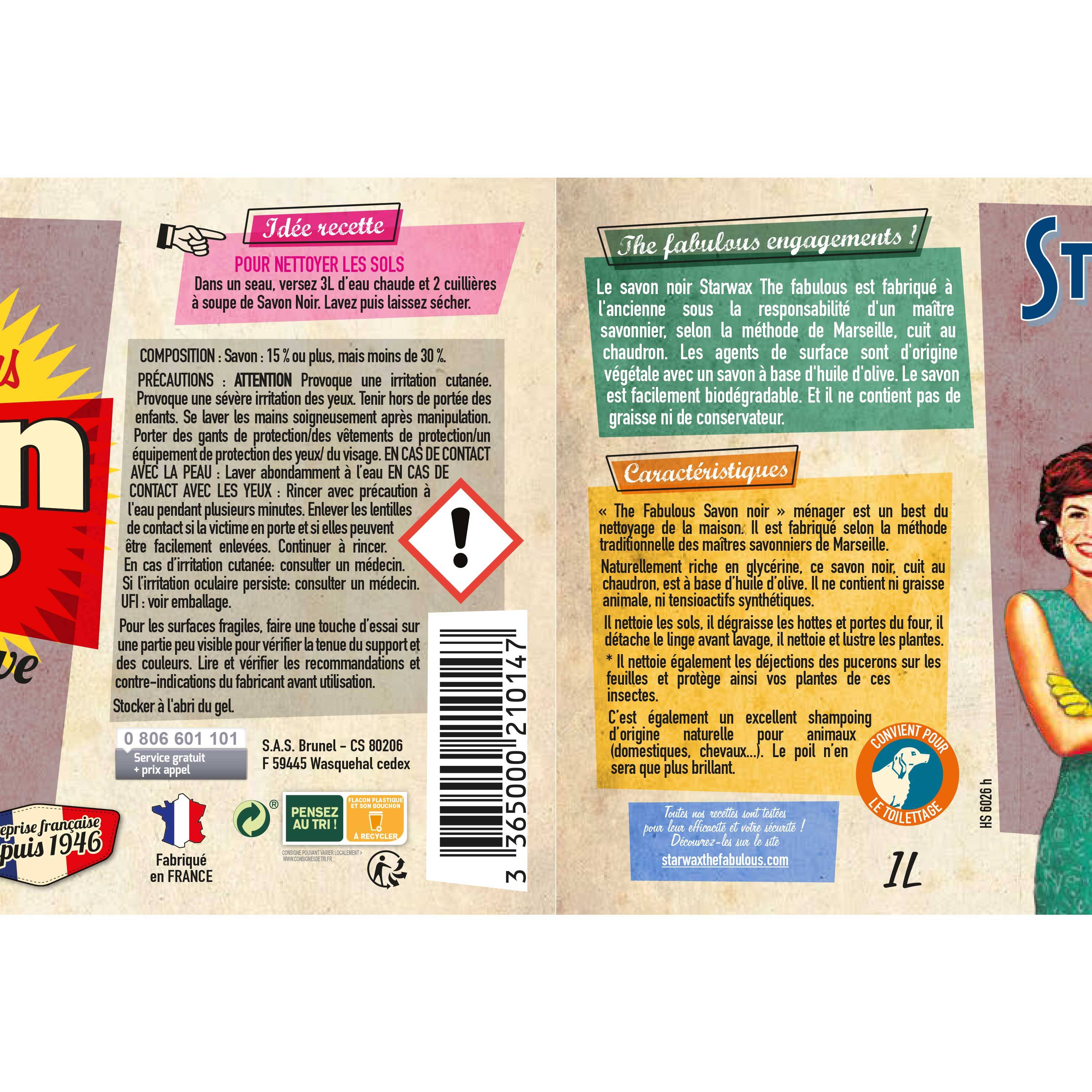 Starwax - Starwax - Savon noir à l'huile d'olive 1 L - Imagen 4