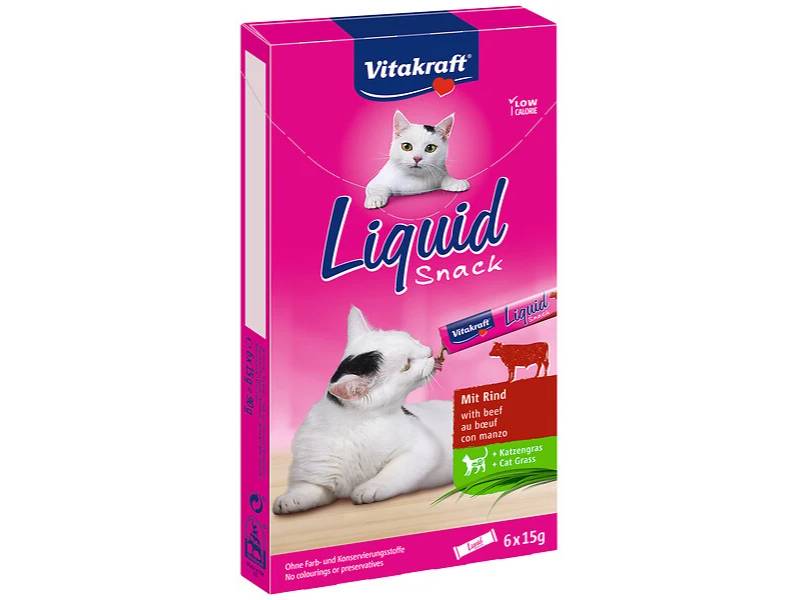 Vitakraft - Golosina líquida carne de res hierba gatera 6 x 15 g – VITAKRAFT