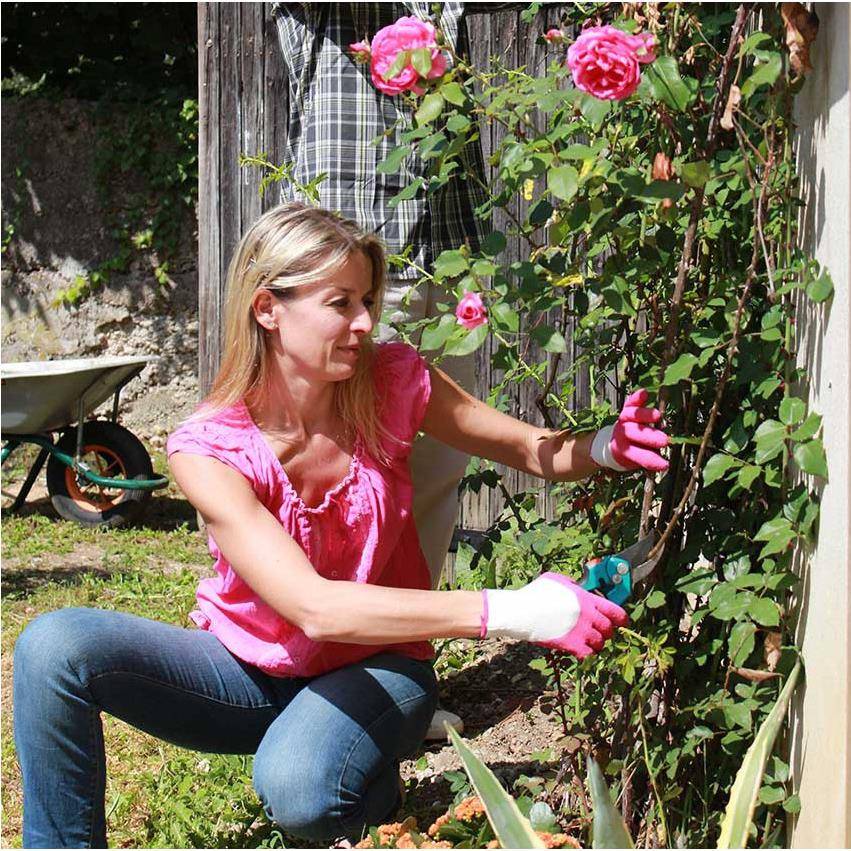 Rostaing - Gants de jardinage multi-usage imperméables rose - T08
