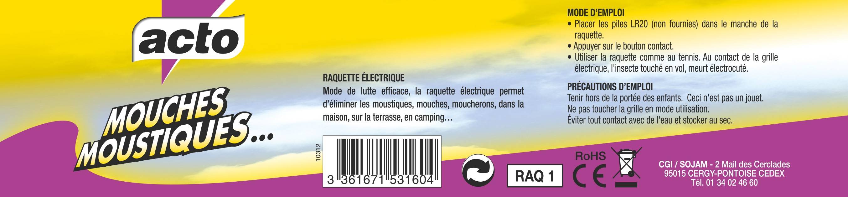 Acto - Raquette Électrique ACTO - Imagen 2