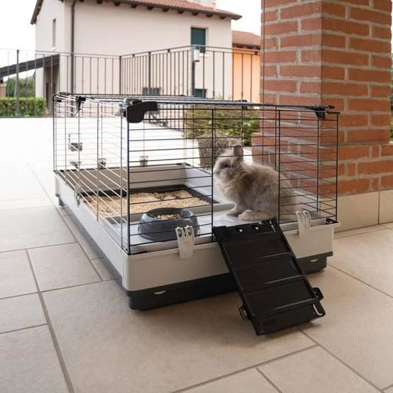 Cage Krolik pour lapins acier et plastique vert L.100 l.60 H.50 cm - Ferplast - Image 3