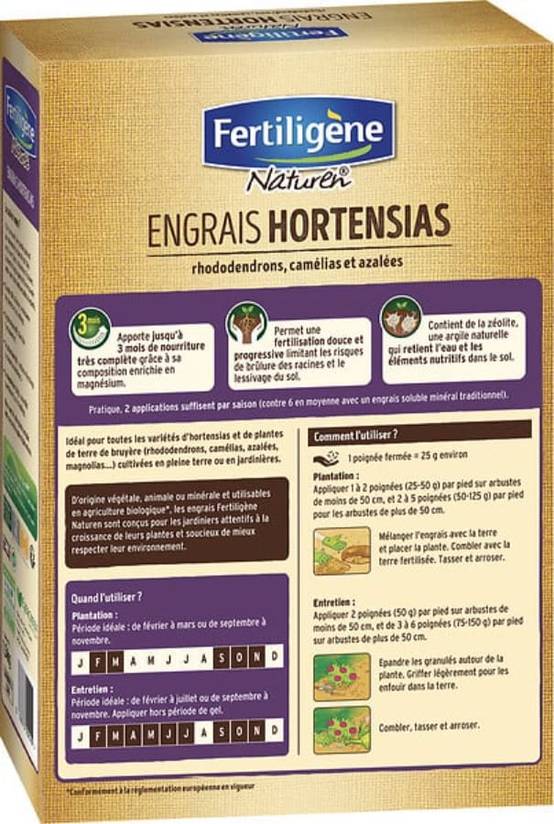 Naturen - Engrais hortensias, rhododendrons, camélias et azalées UAB 1,5 kg – FERTI NAT