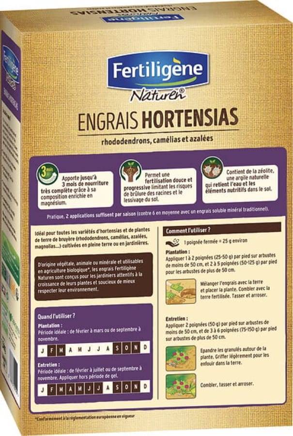 Naturen - Engrais hortensias, rhododendrons, camélias et azalées UAB 1,5 kg – FERTI NAT
