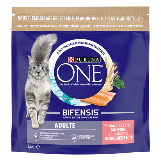 Purina One - Croquettes chat Adulte au Saumon et aux Céréales Complètes 1,5 kg - PURINA ONE - Image 9