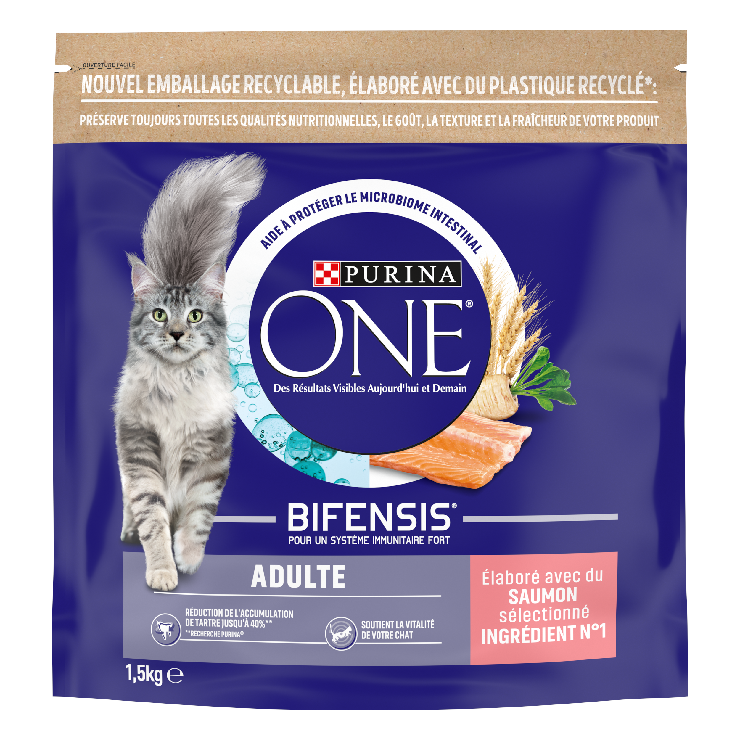 Purina One - Croquettes chat Adulte au Saumon et aux Céréales Complètes 1,5 kg - PURINA ONE - Image 9