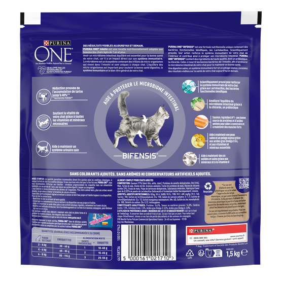 Purina One - Croquettes chat Adulte au Saumon et aux Céréales Complètes 1,5 kg - PURINA ONE - Image 6