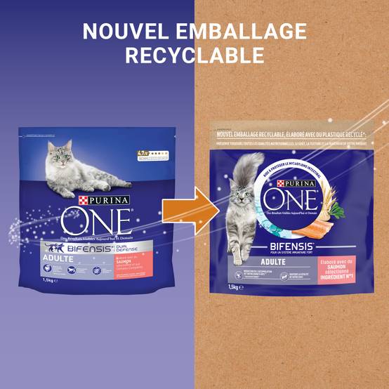 Purina One - Croquettes chat Adulte au Saumon et aux Céréales Complètes 1,5 kg - PURINA ONE - Image 4