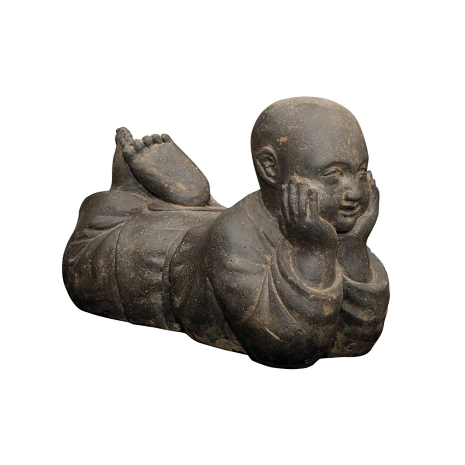 Statue moine couché pierre reconstituée – DECORIALE - Image 3