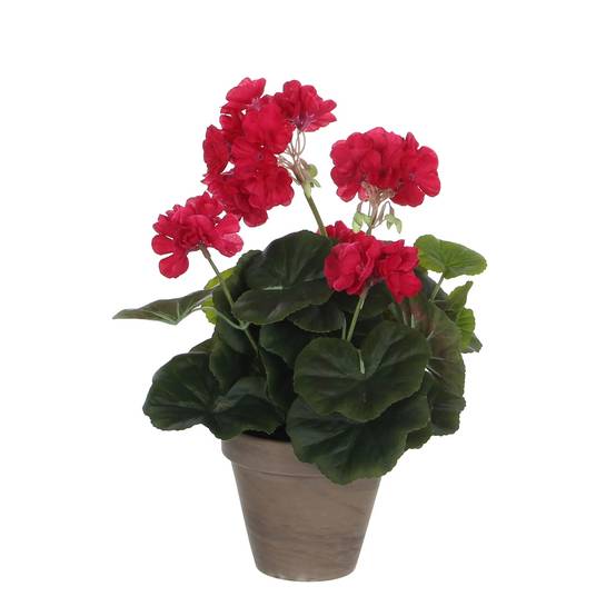 Mica Decorations - Géranium rose foncé artificiel en pot H.34 x Ø 20 cm - Image 7