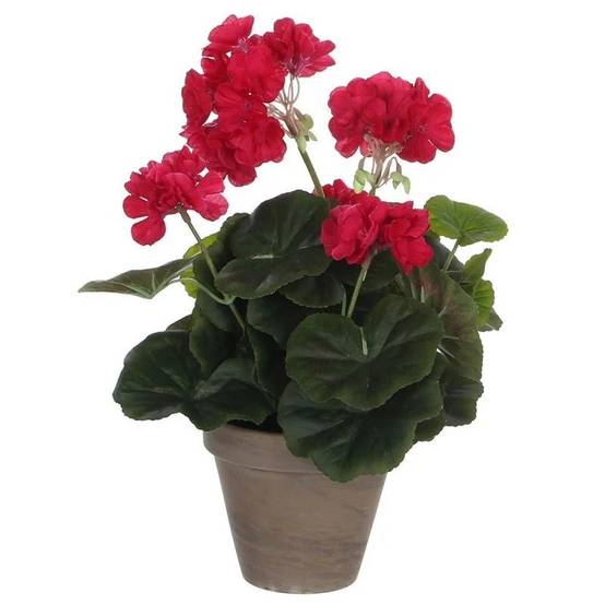 Mica Decorations - Géranium rose foncé artificiel en pot H.34 x Ø 20 cm - Image 6