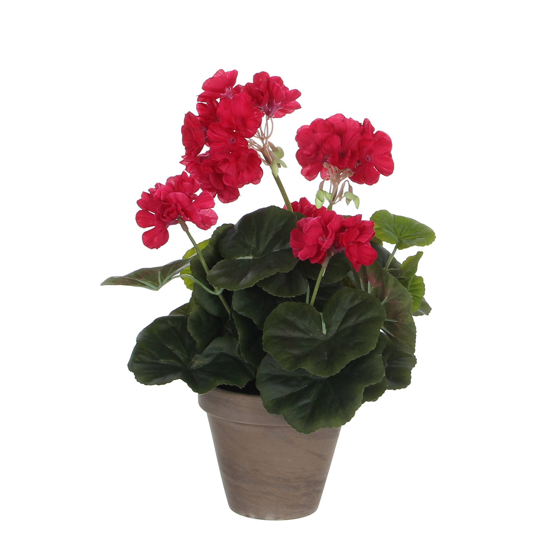 Mica Decorations - Géranium rose foncé artificiel en pot H.34 x Ø 20 cm