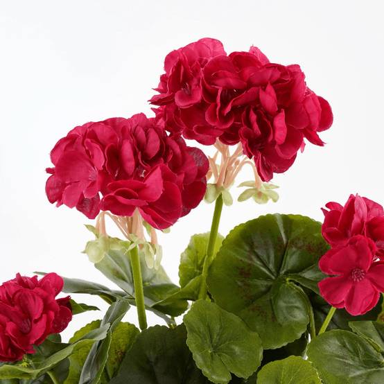 Mica Decorations - Géranium rose foncé artificiel en pot H.34 x Ø 20 cm - Image 2