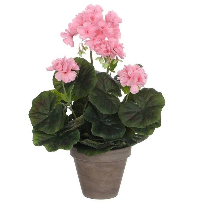 Mica Decorations - Géranium rose artificiel en pot H.34 x Ø 20 cm - Image 7