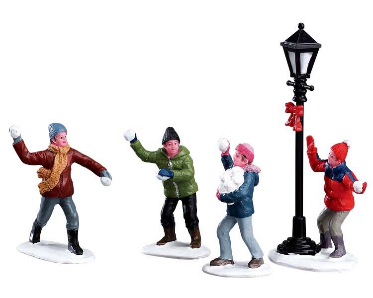 Lemax - Lemax - Figurine Snow fight à poser L.14,50 x l.4,30 x H.10,80 cm