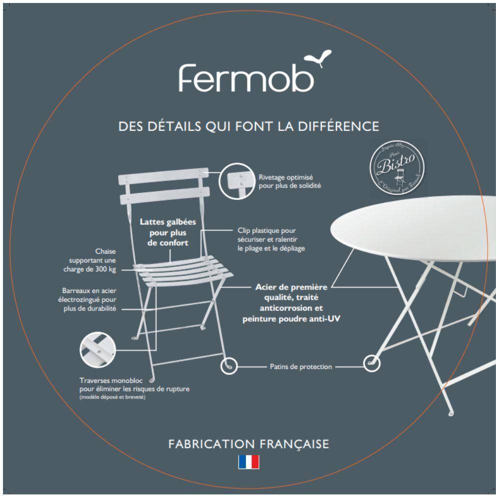 Fermob - Chaise de jardin pliante acier piment Bistro Fermob - Image 8