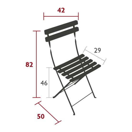 Fermob - Chaise de jardin pliante acier piment Bistro Fermob - Image 13