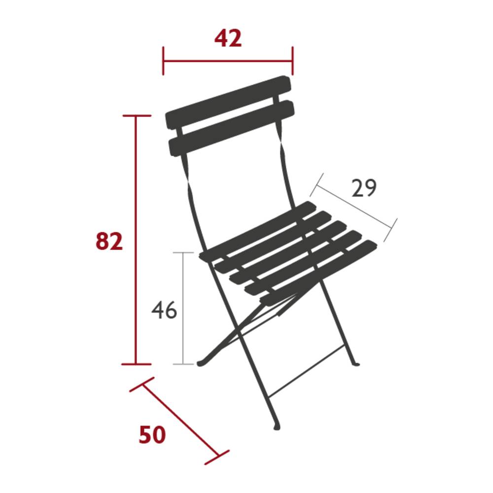 Fermob - Chaise de jardin pliante acier piment Bistro Fermob - Image 13
