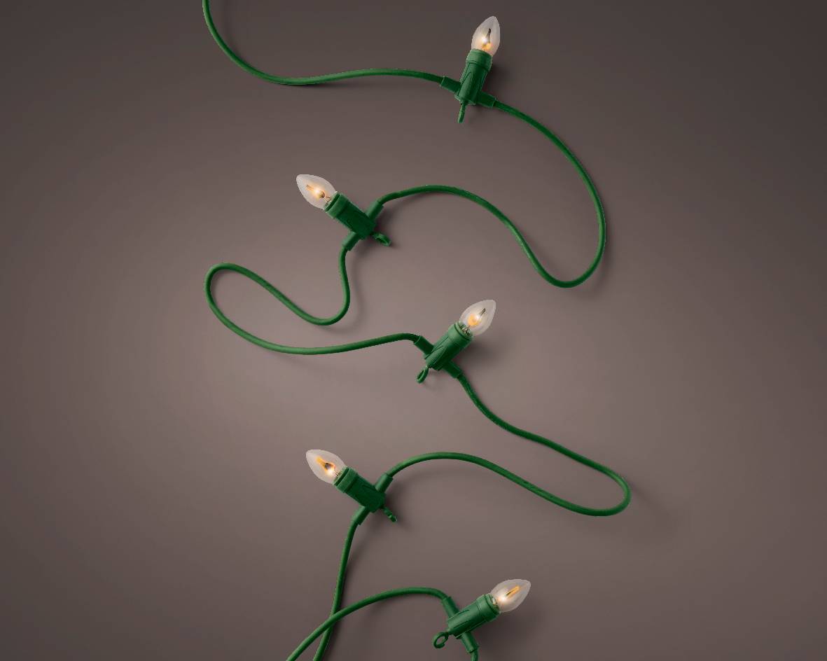 Guirl elec bougies 396cm-10L vert/Flamme