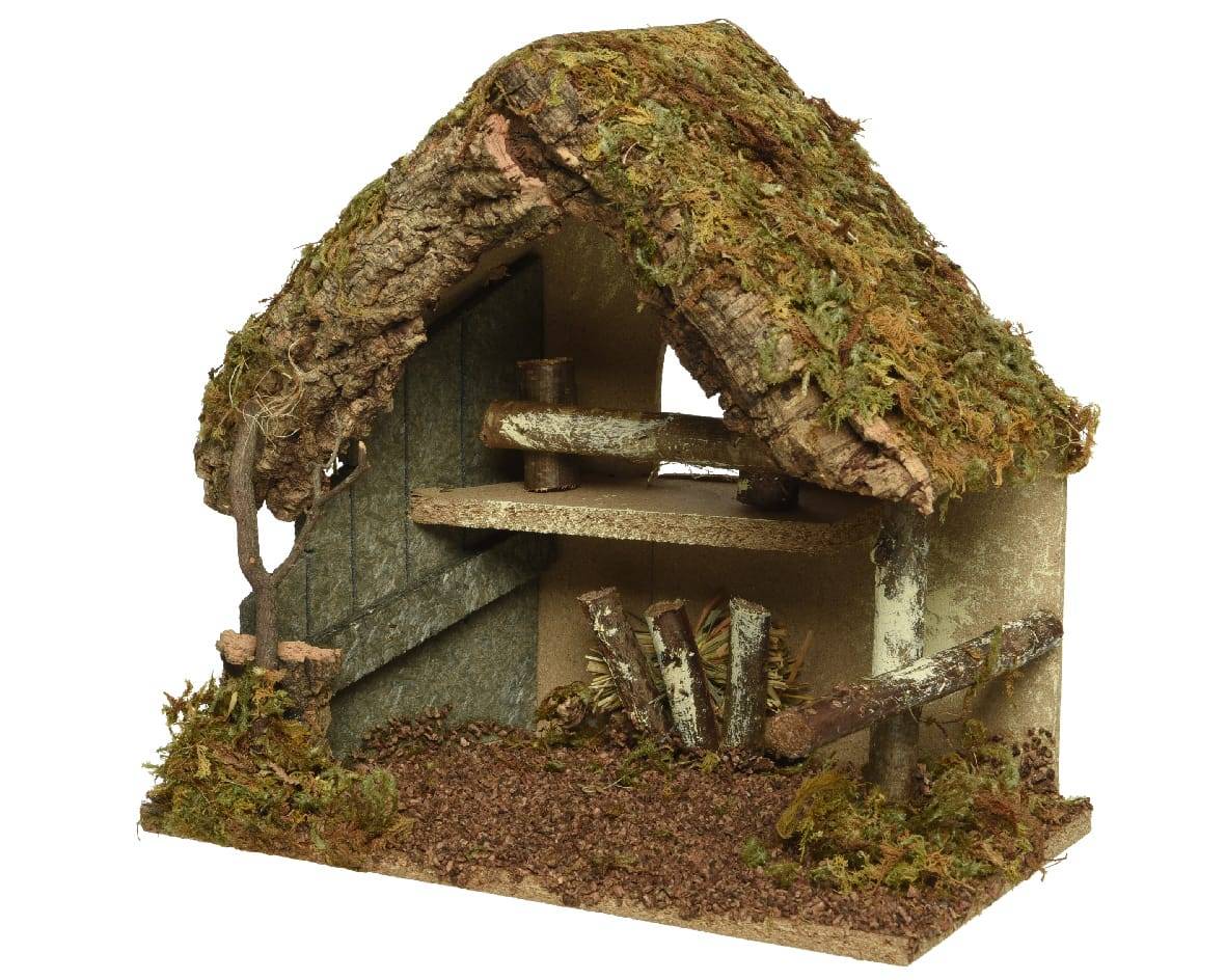 Pesebre de Navidad natural L30.00-W18.00-H26.00cm Verde