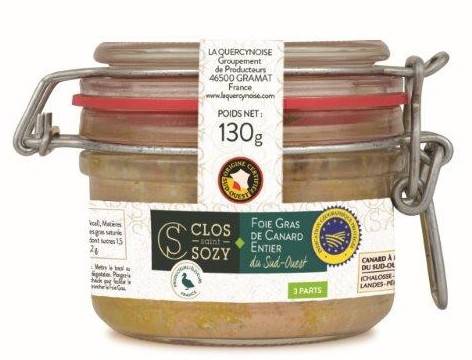 Foie gras de canard entier du Sud Ouest en conserve bocal 130 g - Image 1
