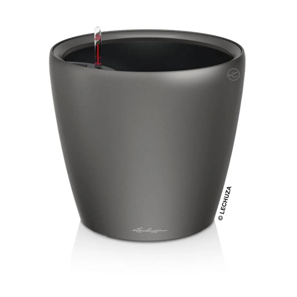 Jardinière Classico LS 43 ALL-IN-ONE plastique charbon Ø43xH.39.5 cm - Lechuza - Imagen 1