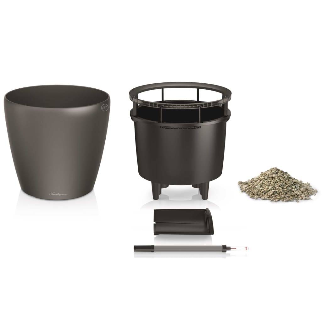 Jardinière Classico LS 43 ALL-IN-ONE plastique charbon Ø43xH.39.5 cm - Lechuza - Imagen 2