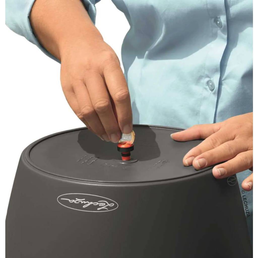 Jardinière Classico LS 43 ALL-IN-ONE plastique charbon Ø43xH.39.5 cm - Lechuza - Imagen 6