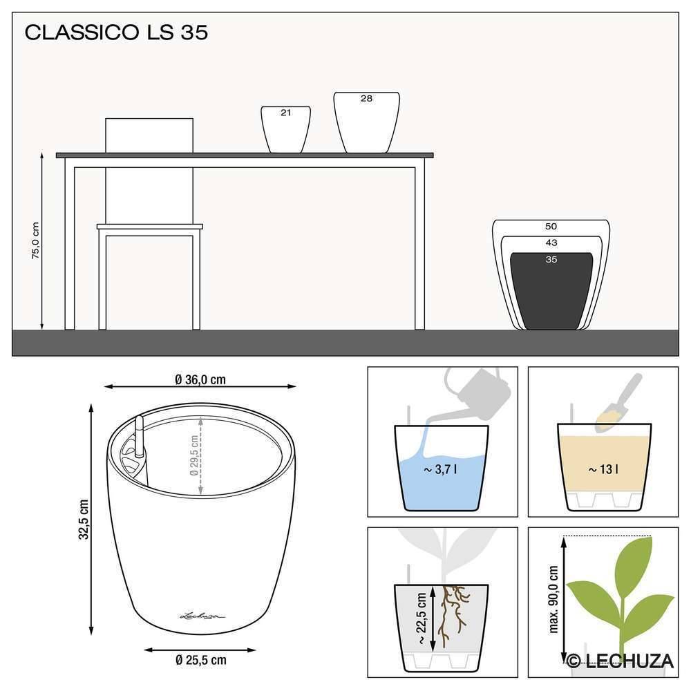 Lechuza - Jardinière Classico 35 LS All-in-One - LECHUZA - Image 3