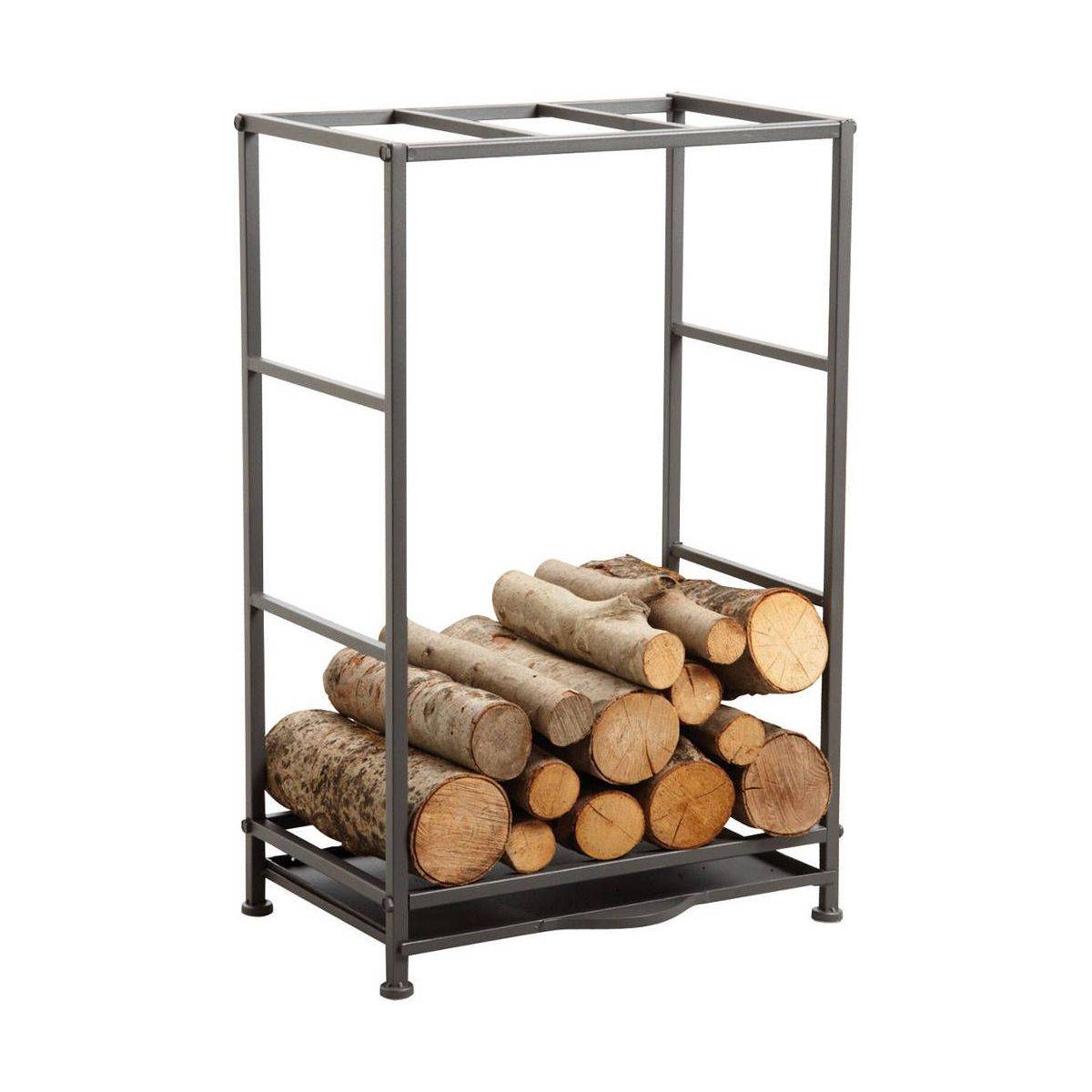 Rack porte-bûches métal gris L.50 cm l.36 cm H.80 cm - Aubry gaspard - Imagen 2