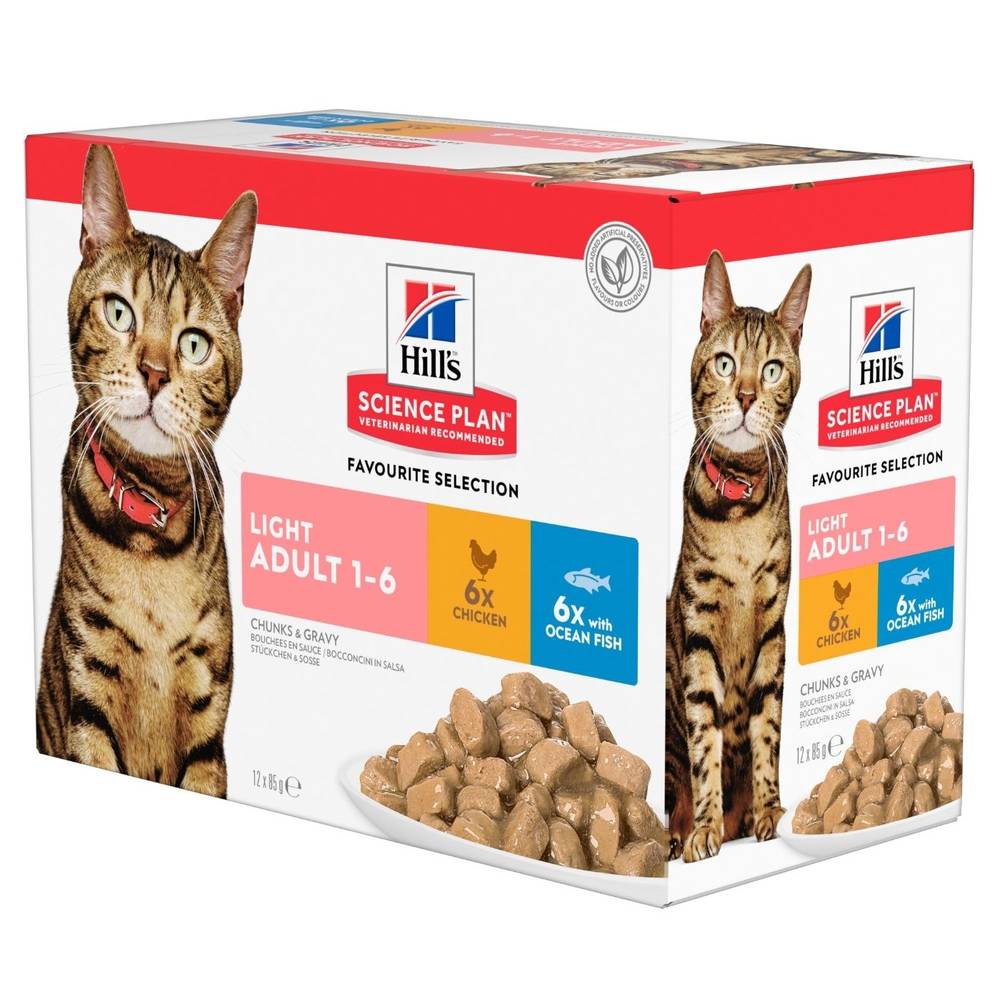 Science plan - Chat Adult light MP Poul&Poiss 12x85g - Image 1