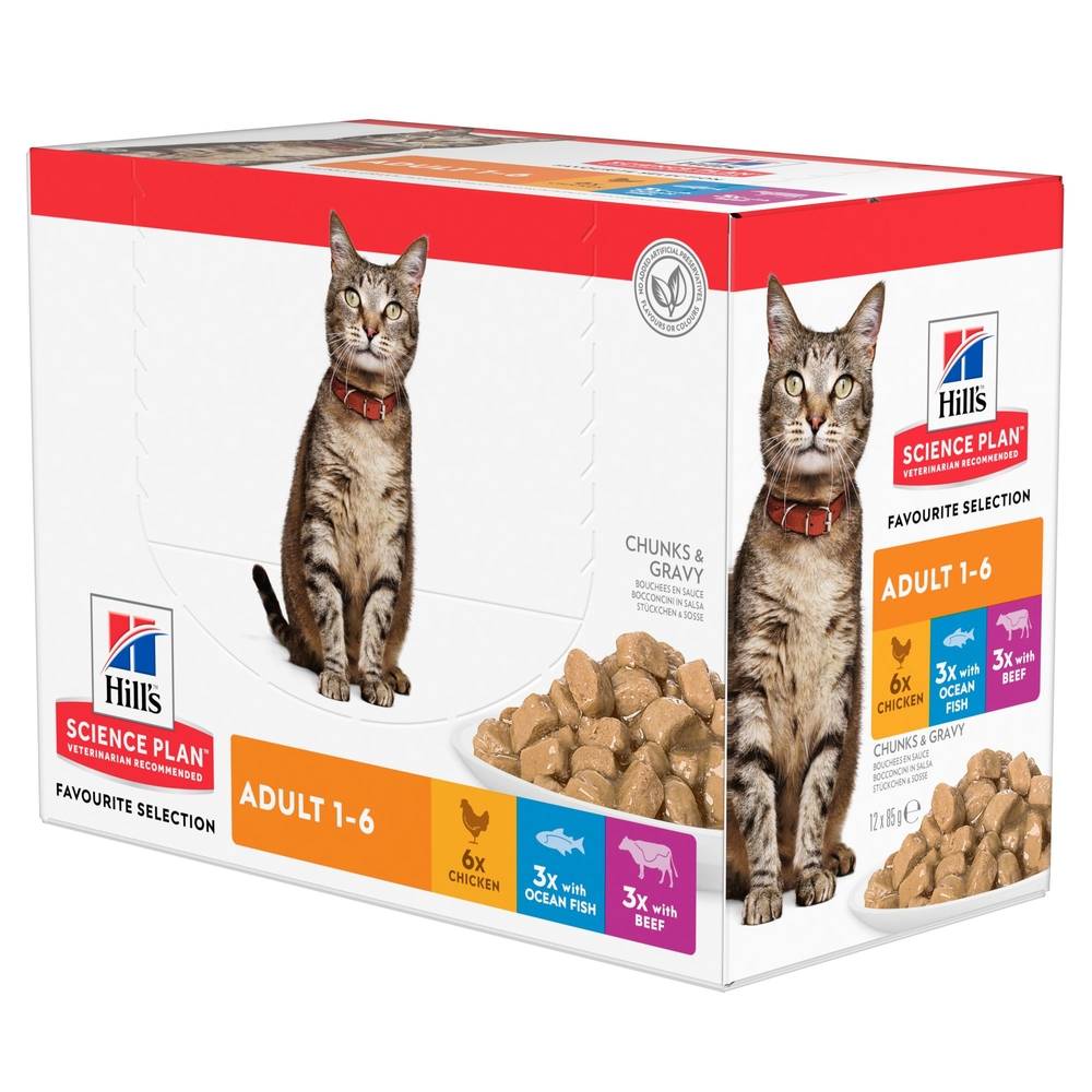 Science plan - Chat Adult MP Poulet Bœuf Poisson 12x85g