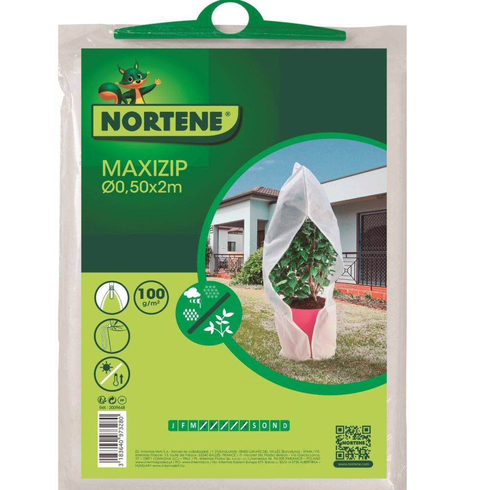 Nortène - Housse d'hivernage zippée Maxizip Ø0,50 x H.2 m 100 g/m² - Nortène - Imagen 2