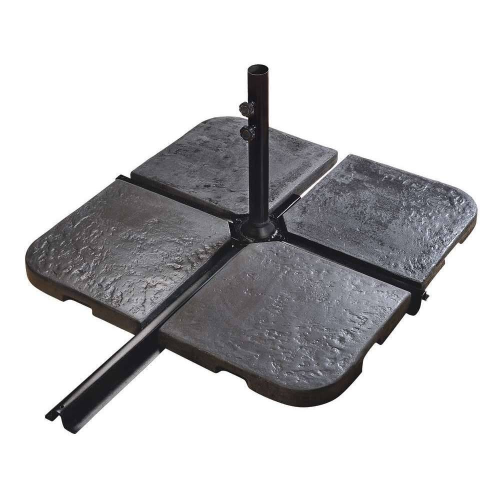 Losa base parasol piedra reconstituida antracita L. 46 x 46 cm H. 6 cm 21,5 kg – W.HAIRIE - Imagen 3