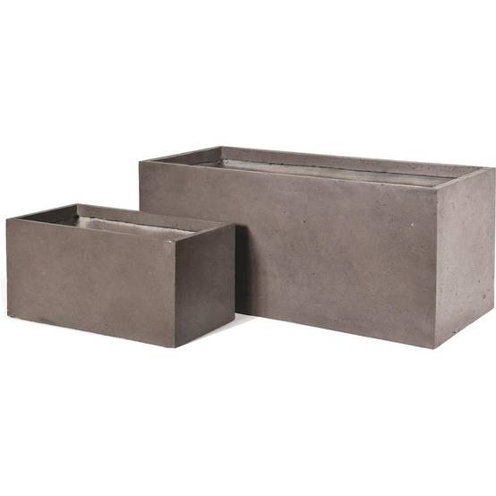 Jardinière fibre de terre Clayfibre L 100 x l 45 x H 45 cm taupe