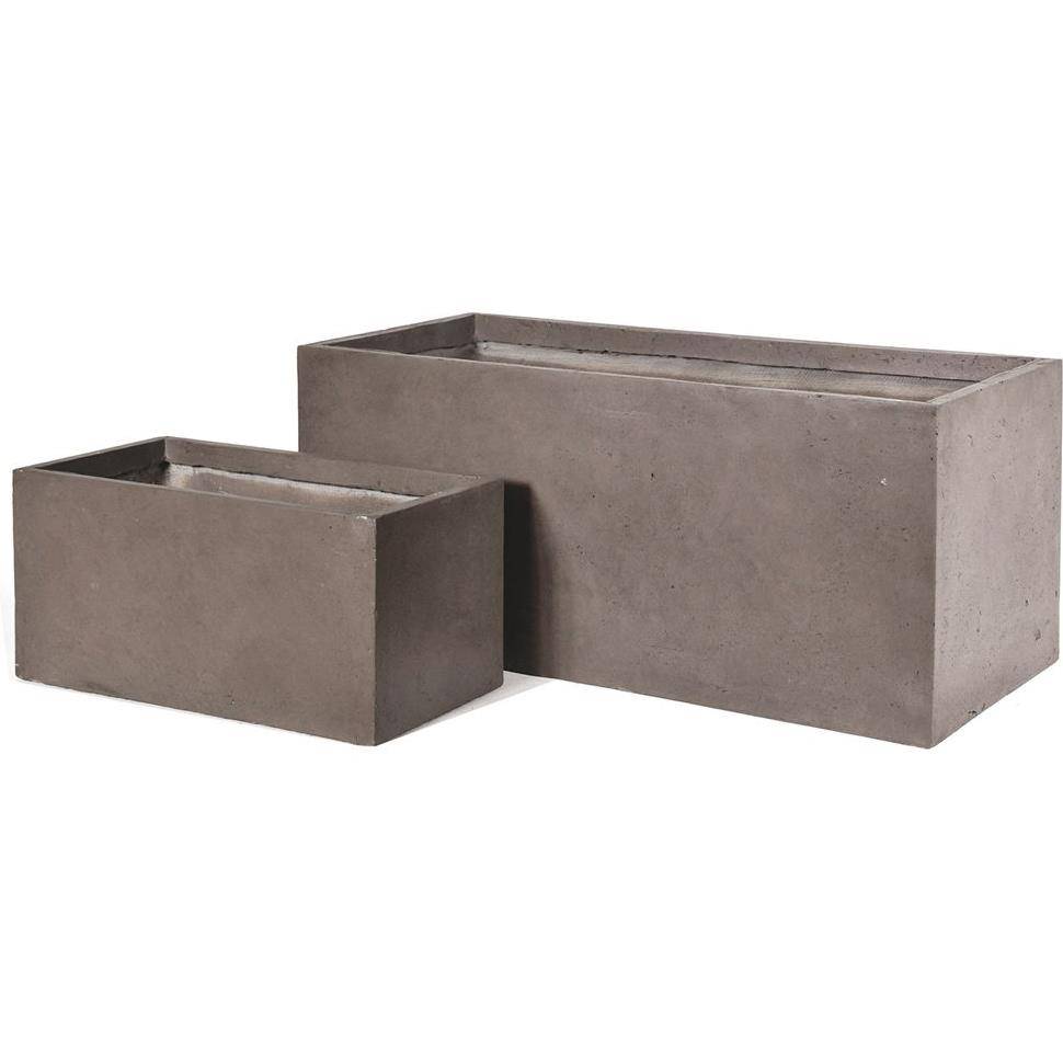 Jardinière fibre de terre Clayfibre L 100 x l 45 x H 45 cm taupe