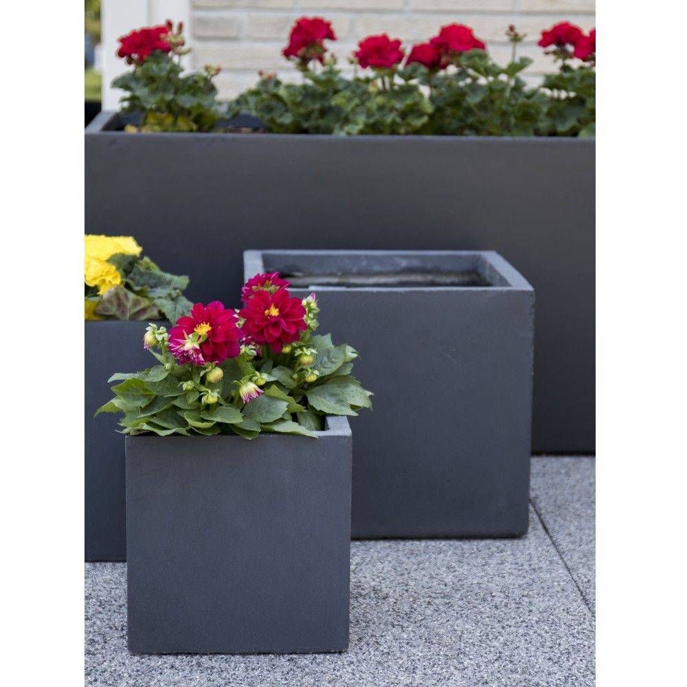 Bac à fleurs fibre de terre L55 H46 cm anthracite - Imagen 6