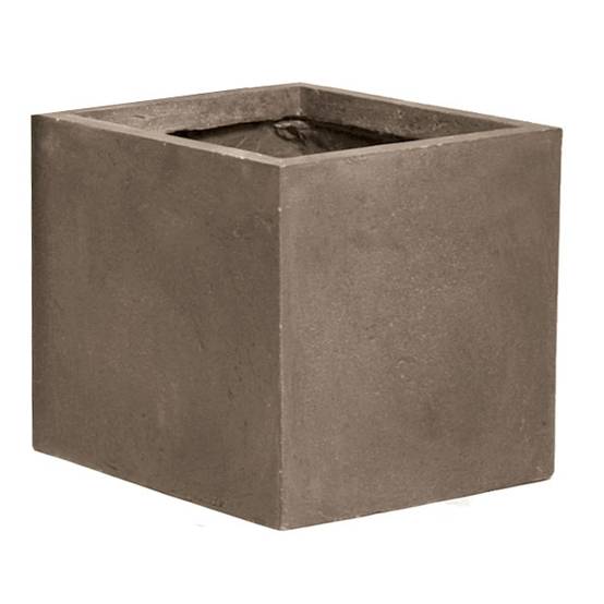 Pot carré taupe - L.34 x l.34 x H.30 cm