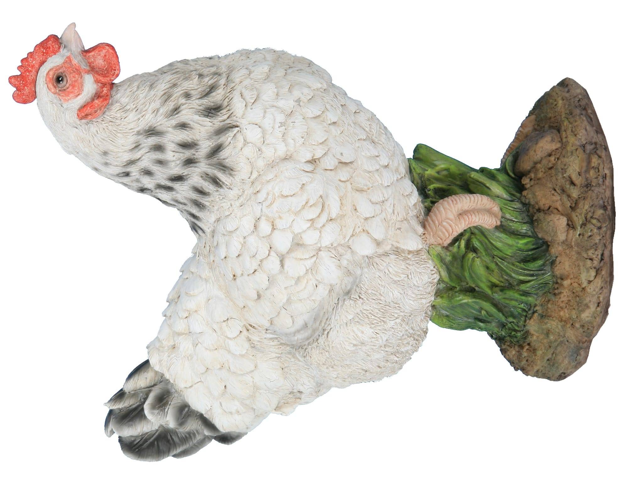 Riviera - Gallina enana blanca 27 cm - L.22 x l.12,5 x H.27,5 cm