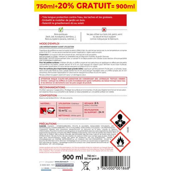 Starwax - Huile Teck Très Longue Protection - STARWAX - Image 3