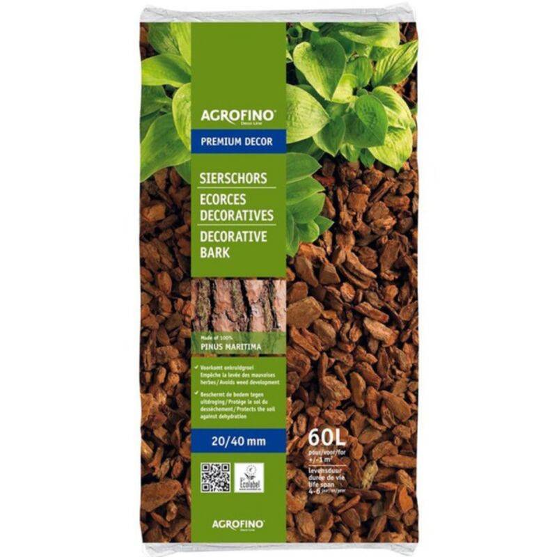 Écorces décoratives pin maritime sac 60L granulométrie 20/40 mm - Agrofino