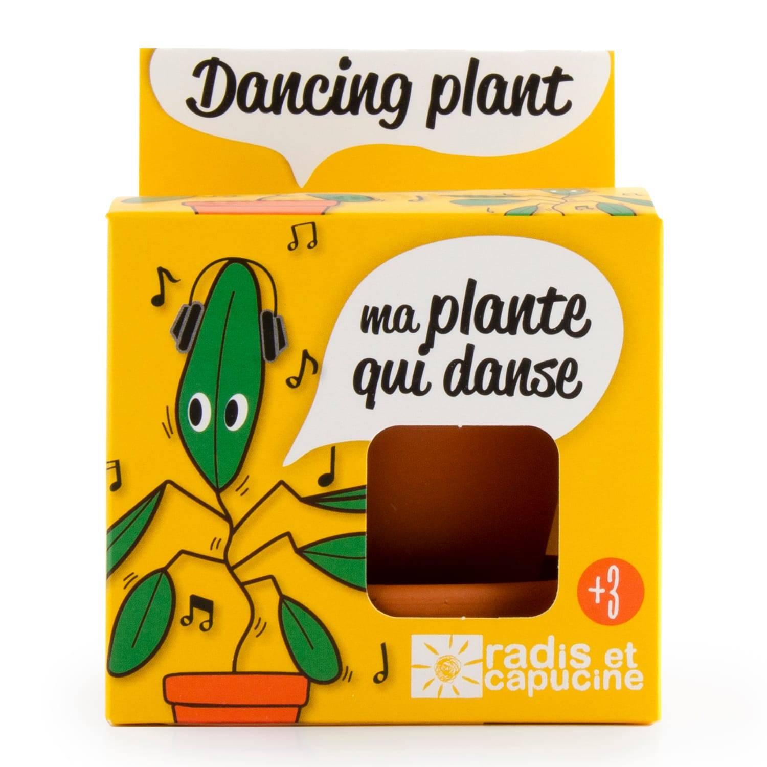 Radis et Capucine - Pot de 8 cm avec coupelle "Plante qui danse" - RADIS ET CAPUCINE - Image 1