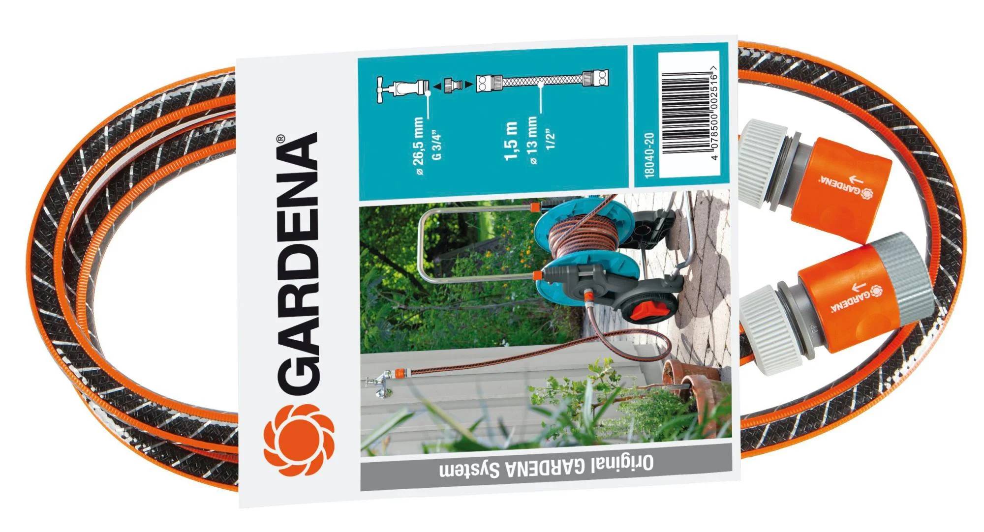 Gardena - Kit de branchement pour dévidoir avec tuyau flex L. 1,5 m, nez de robinet, 2 raccords -  Gardena - Image 2
