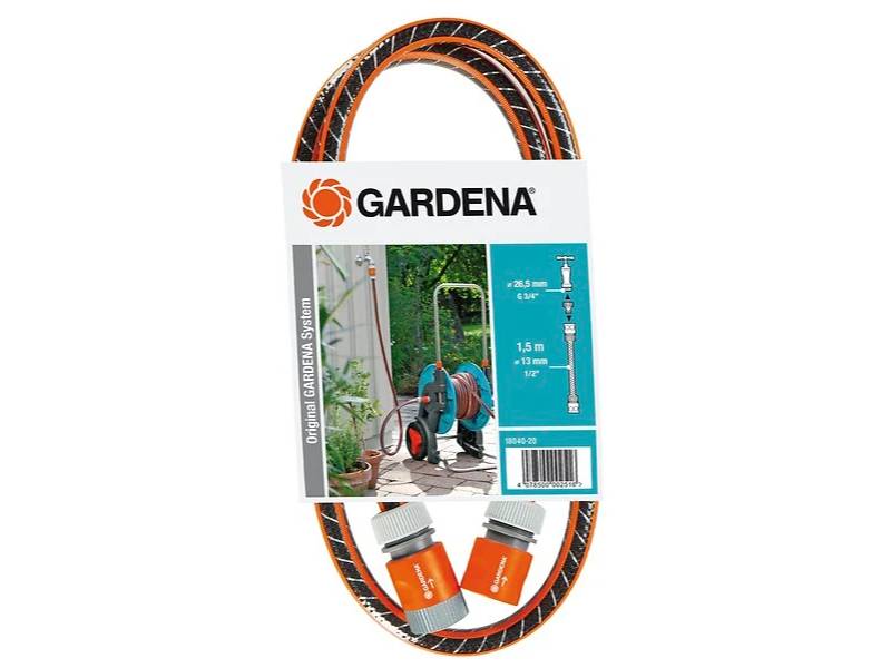 Gardena - Kit de branchement pour dévidoir avec tuyau flex L. 1,5 m, nez de robinet, 2 raccords -  Gardena