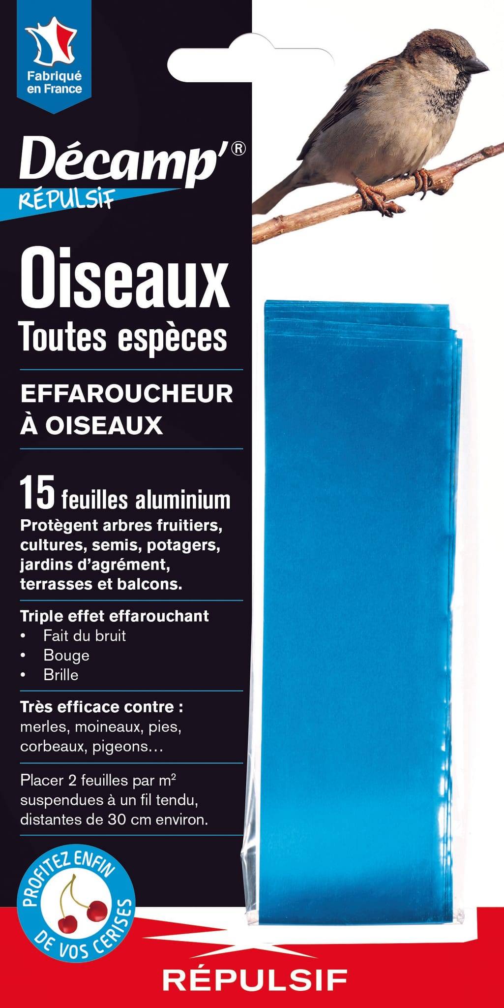 Décamp' Radical - Effaroucheur à oiseaux bandes - L.11,5 x l.0,5 x H.42,5 cm - Imagen 1