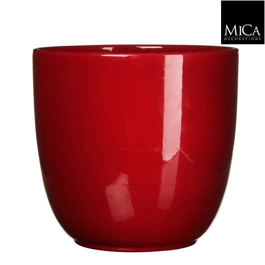Tusca pot rond rouge foncé - H.34,5 x D.39cm