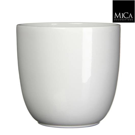 Tusca pot rond blanc - H.34,5 x D.39cm