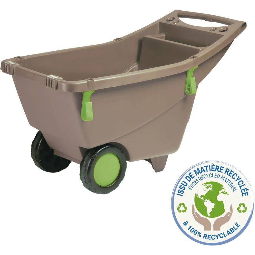 EDA Plastiques - Brouette Jardin Plastique 140 L Taupe - EDA - Imagen 3