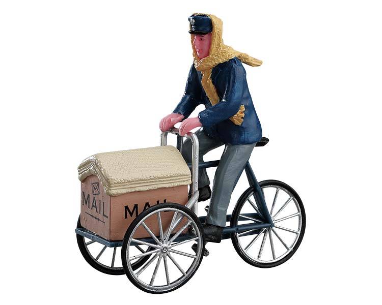 Lemax - Lemax - Figurine facteur à vélo à poser L.6,80 x l.3 x H.7,50 cm