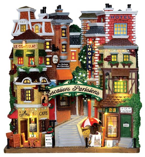 Lemax - Lemax - Façade escaliers parisiens - L.11 x l.25 x H.26,8 cm