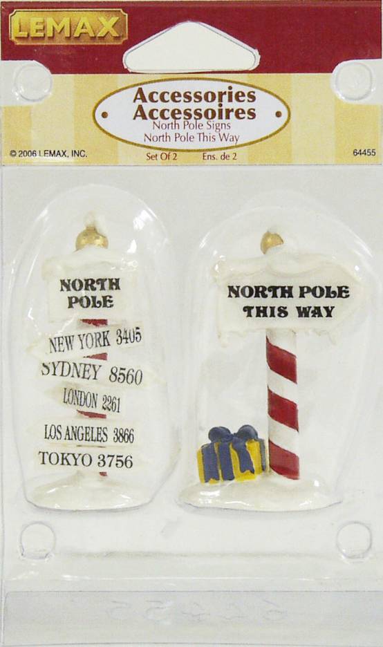 Lemax - Lemax - Accessoires écriteaux Pôle Nord - set de 2